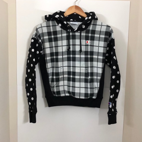 CHAMPION small black and white hoodie sweater - Picture 2 of 16